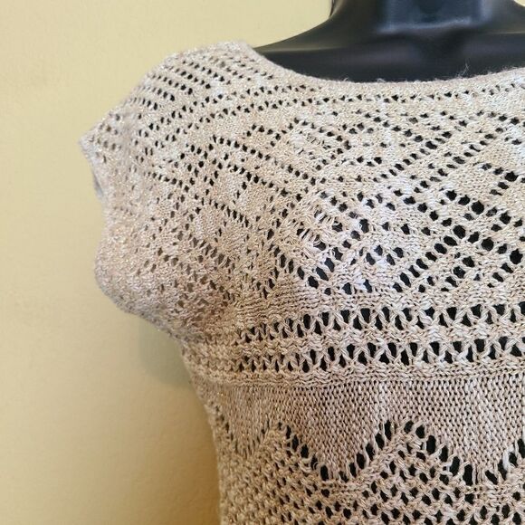 Ruby Rd. Crochet Metallic Top - Picture 2 of 6